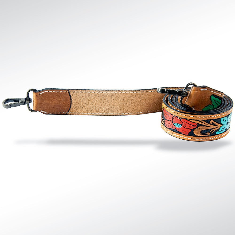 American Darling ADBT117 Hand Tooled Genuine Leather Crossbody Handle Strap For Bags