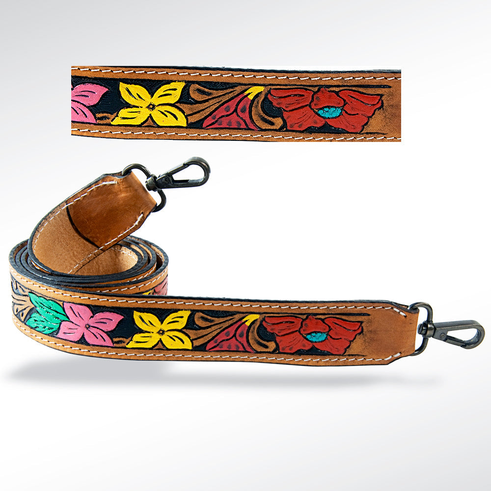 American Darling ADBT117 Hand Tooled Genuine Leather Crossbody Handle Strap For Bags