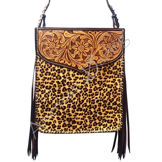 American Darling ADBGR101 Crossbody Hand Tooled Hair-On Genuine Leather Women Bag Western Handbag Purse