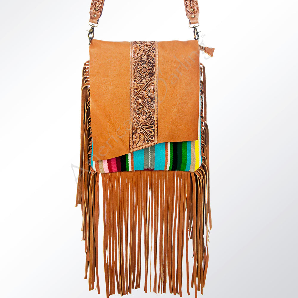 American Darling ADBGZ129F13 Large Crossbody Hand Tooled Saddle Blanket Genuine Leather Women Bag Western Handbag Purse