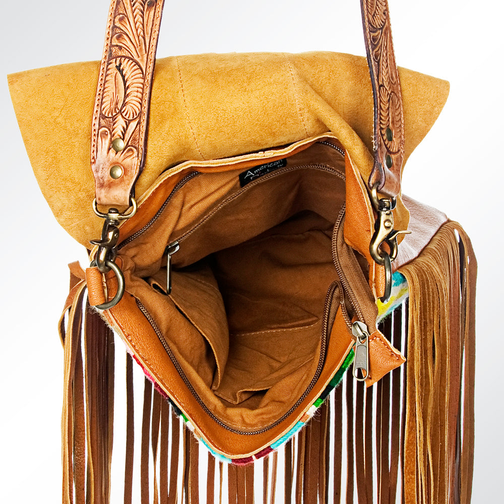 American Darling ADBGZ129F13 Large Crossbody Hand Tooled Saddle Blanket Genuine Leather Women Bag Western Handbag Purse