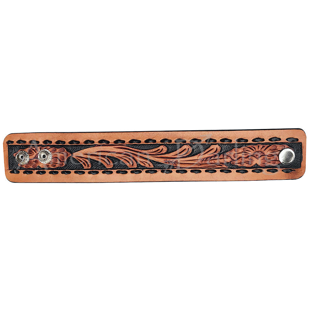 American Darling ADBRF119 Hand tooled carved Genuine Leather Bracelet women