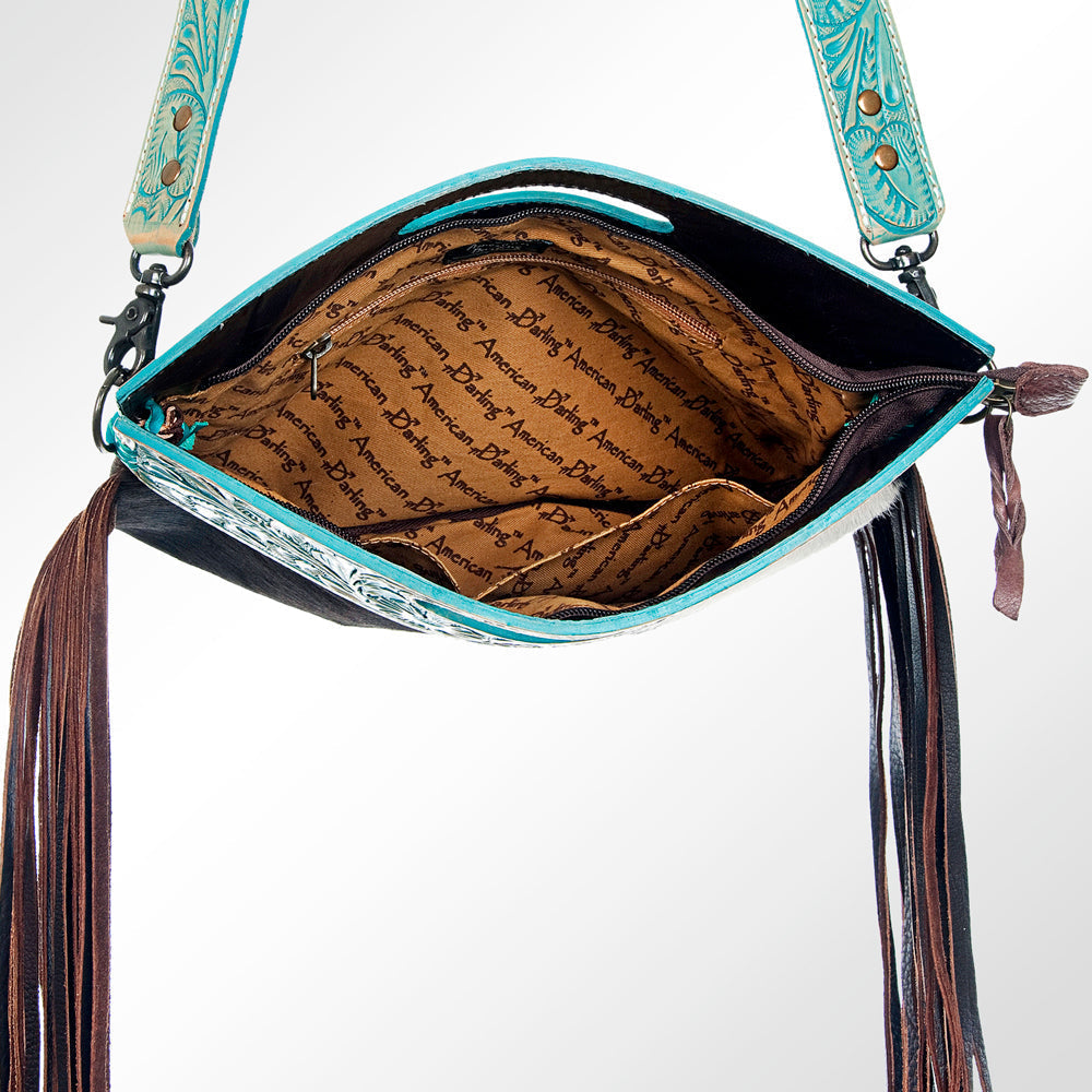 American Darling Clutch Hand Tooled Hair on Genuine Leather Western Women Bag Handbag Purse | Purses for Cute