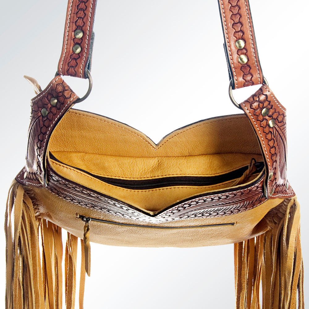 American Darling ADBGH129 Messenger Hand Tooled Genuine Leather Women Bag Western Handbag Purse