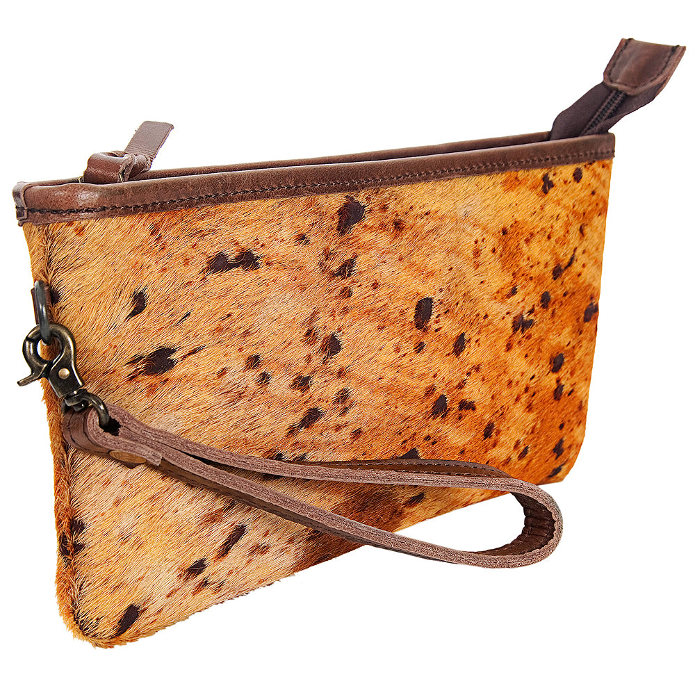 American Darling ADBG344YLAC2 Wristlet Hair On Genuine Leather Women Bag Western Handbag Purse