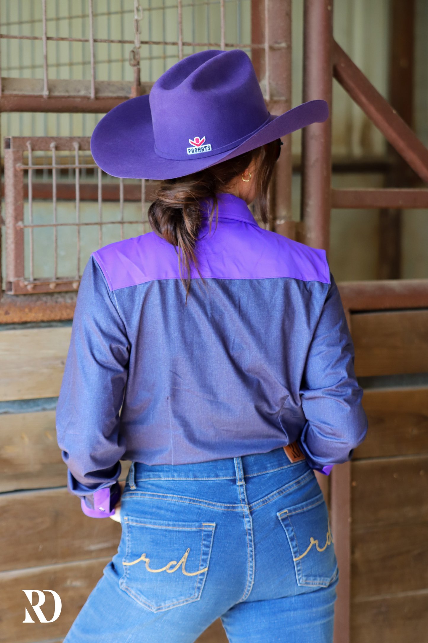 DENIM & PURPLE PERFORMANCE RODEO SHIRT