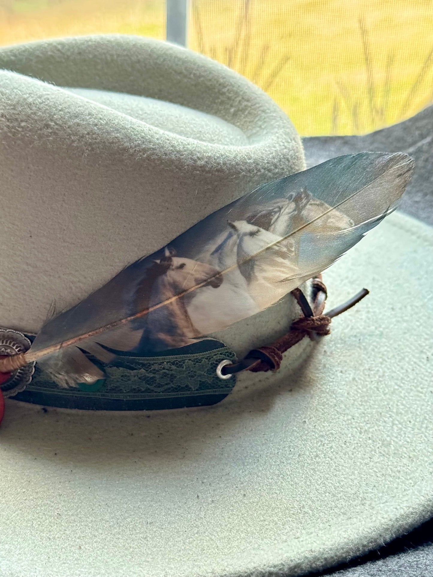 Dark Wild Horses Western Hat Feather