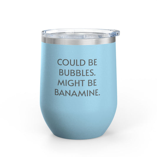 Wine Tumbler, 12oz - Bubbles/Banamine - Pastels