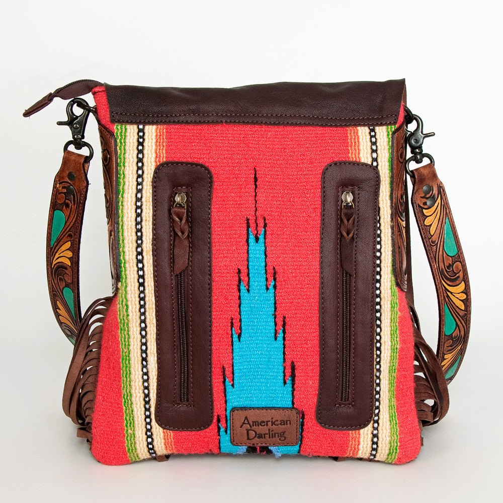 American Darling Messenger Saddle Blanket Genuine Leather Women Bag Western Handbag Purse