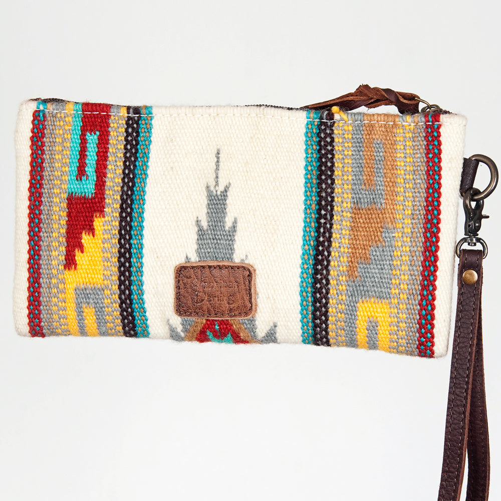 American Darling ADBG344D Wristlet Saddle Blanket Genuine Leather Women Bag Western Handbag Purse