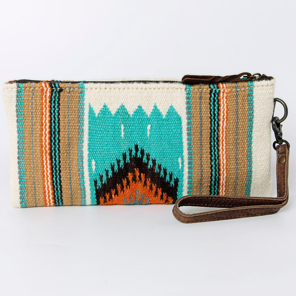 American Darling ADBG344E Wristlet Saddle Blanket Genuine Leather Women Bag Western Handbag Purse