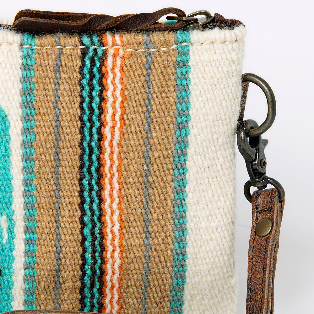 American Darling ADBG344E Wristlet Saddle Blanket Genuine Leather Women Bag Western Handbag Purse