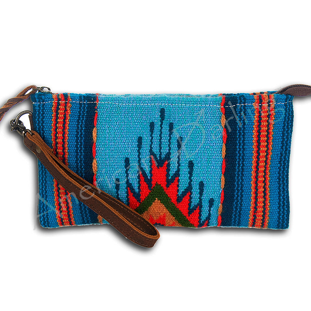 American Darling ADBG344F Wristlet Saddle Blanket Genuine Leather Women Bag Western Handbag Purse