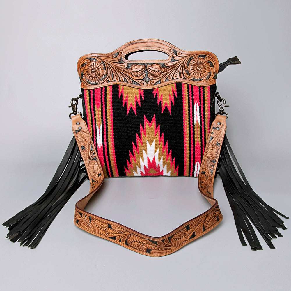 American Darling ADBGZ176 Clutch Hand Tooled Saddle Blanket Genuine Leather Women Bag Western Handbag Purse
