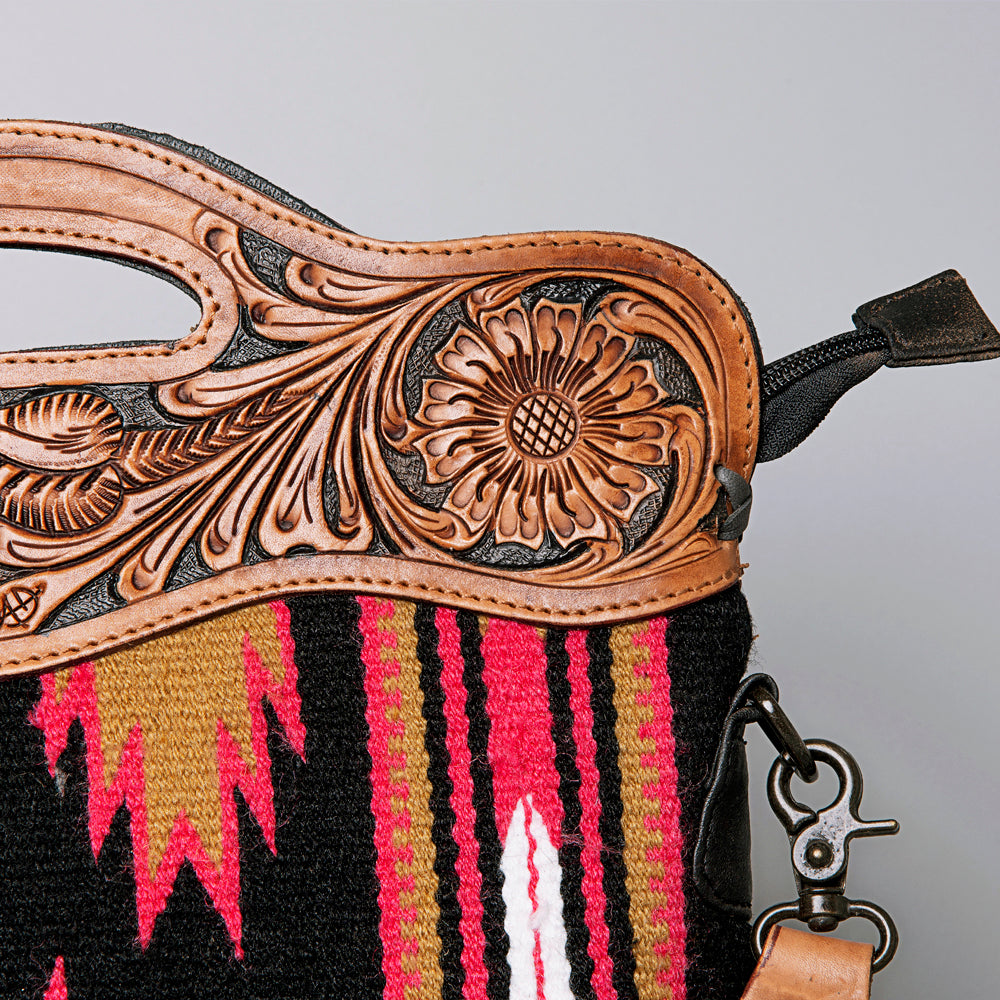 American Darling ADBGZ176 Clutch Hand Tooled Saddle Blanket Genuine Leather Women Bag Western Handbag Purse