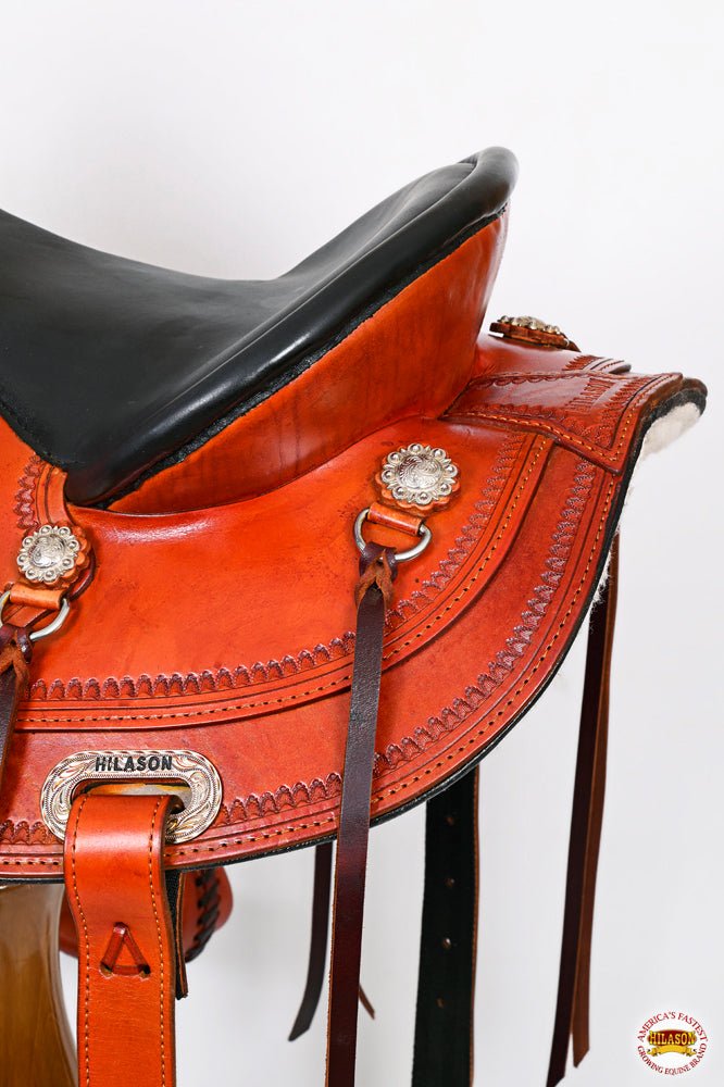 Western American Leather Horse Saddle Wide Gullet Trail Hilason
