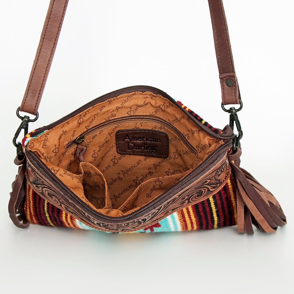 American Darling Cross Body Hand Tooled Saddle Blanket Genuine Leather Women Bag Western Handbag Purse