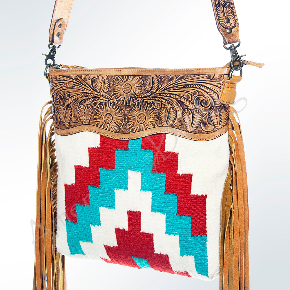 American Darling ADBGZ172G Signature Crossbody Hand Tooled Saddle Blanket Genuine Leather Women Bag Western Handbag Purse