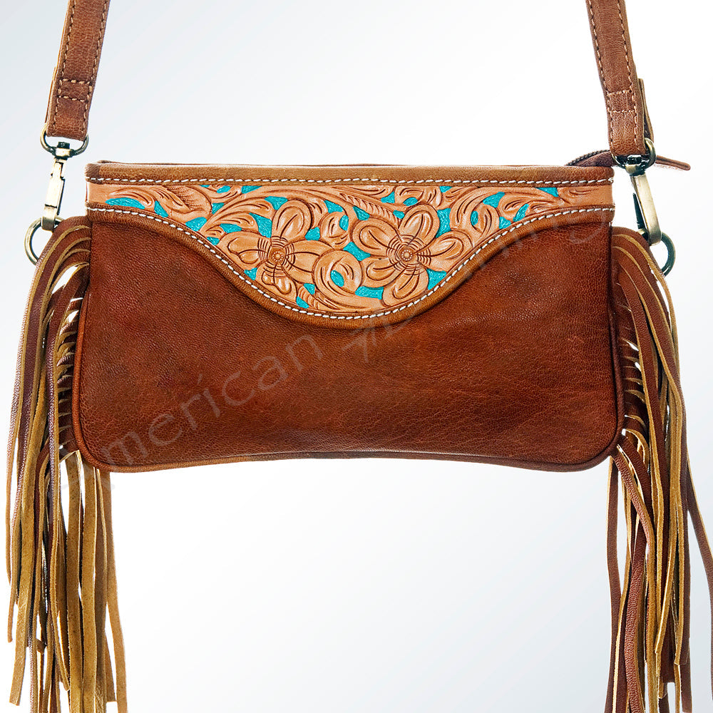 American Darling Small Crossbody Hand Tooled Hair On Genuine Leather Women Bag Western Handbag Purse