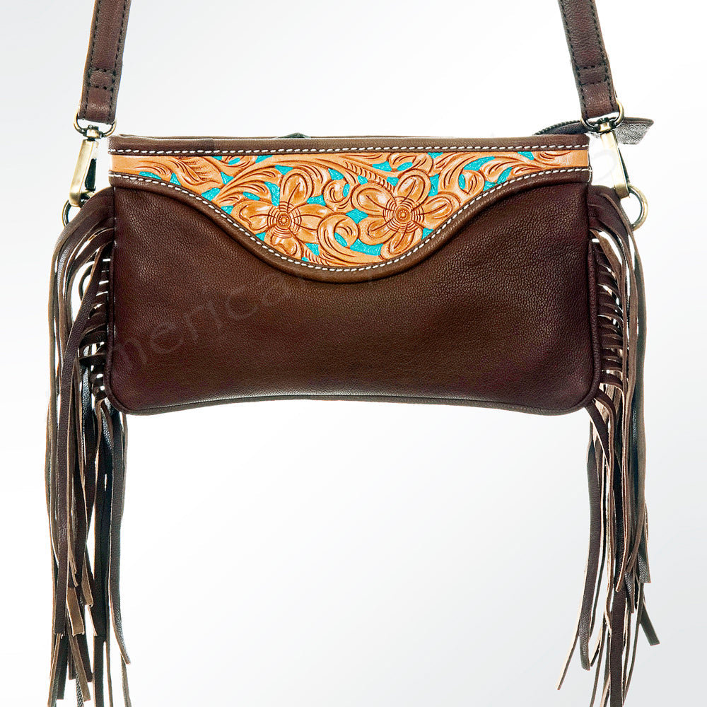 American Darling Small Crossbody Hand Tooled Hair On Genuine Leather Women Bag Western Handbag Purse