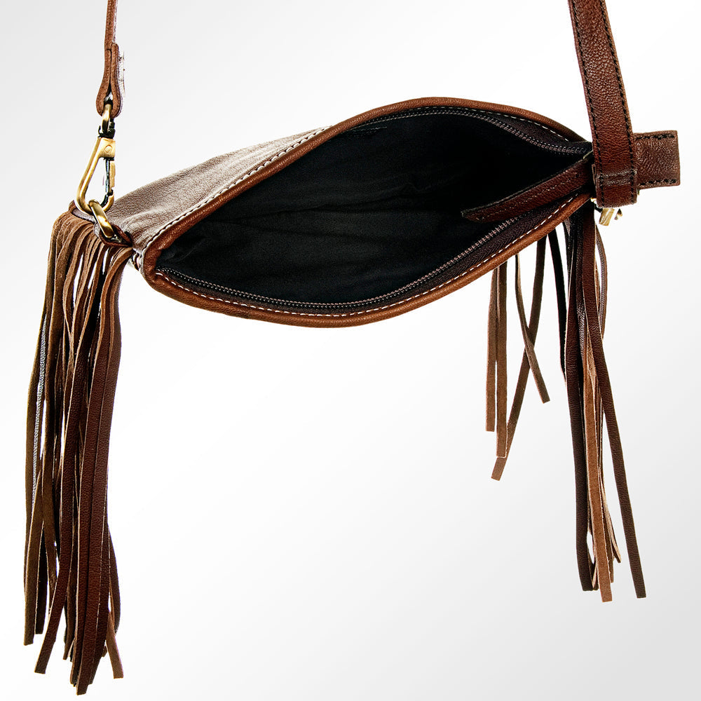 American Darling Small Crossbody Hand Tooled Hair On Genuine Leather Women Bag Western Handbag Purse