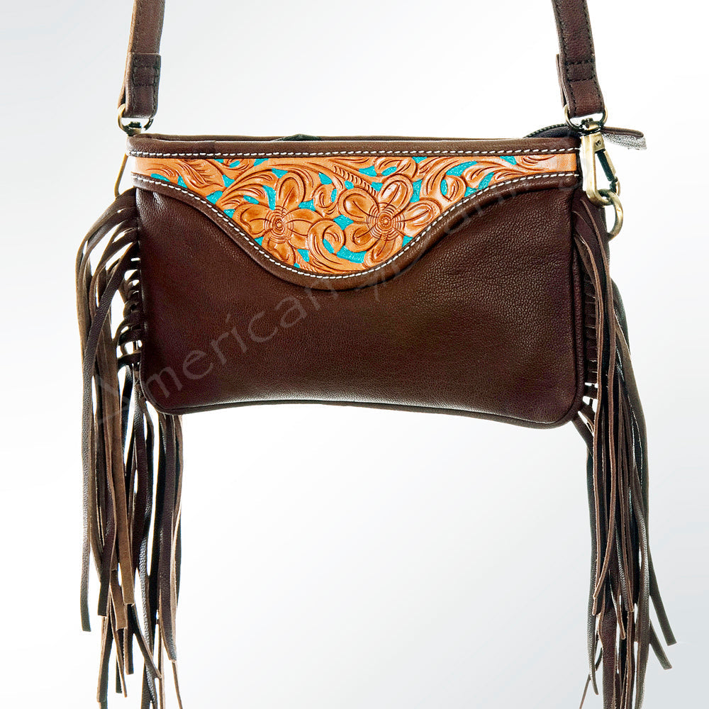American Darling Small Crossbody Hand Tooled Hair On Genuine Leather Women Bag Western Handbag Purse