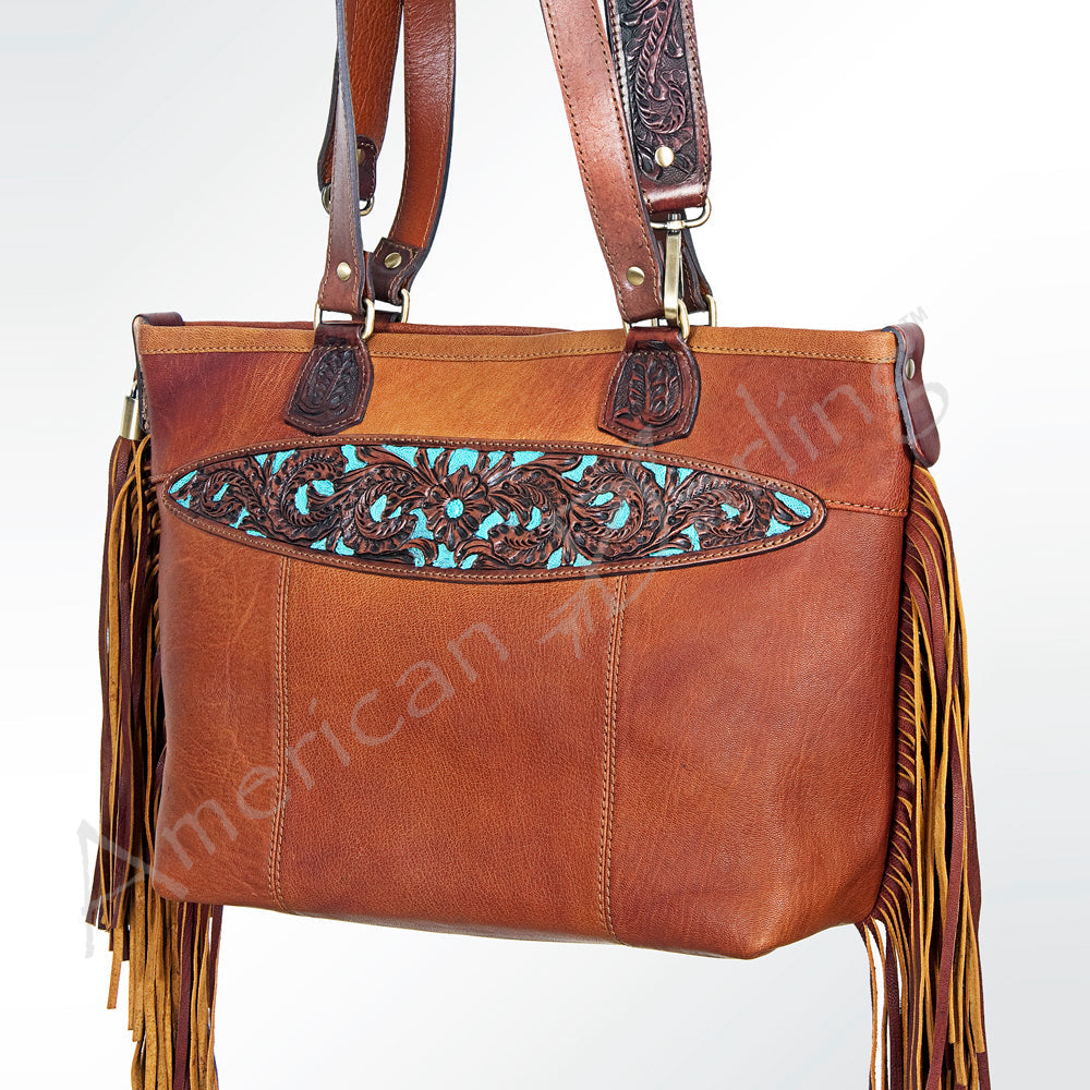 American Darling ADBGI103A Tote Hand Tooled Genuine Leather Women Bag Western Handbag Purse