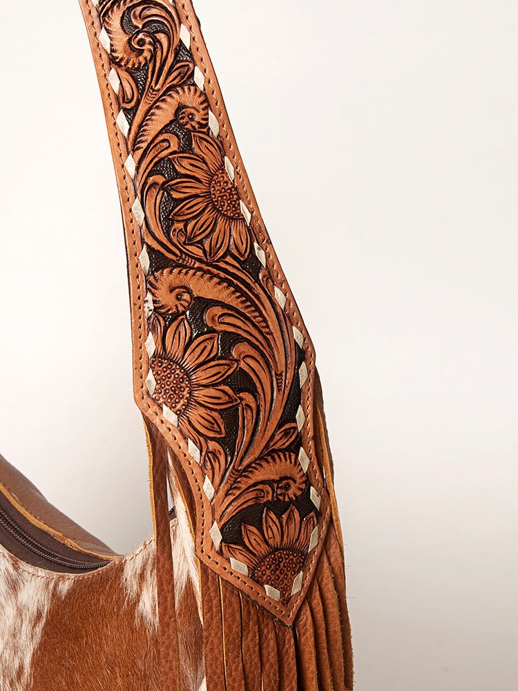 American Darling Hobo Hair On Genuine Leather Women Bag Western Handbag Purse