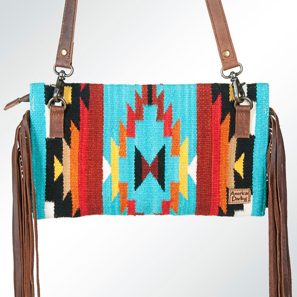 American Darling Small Crossbody Hand Tooled Saddle Blanket Genuine Leather women bag western handbag purse