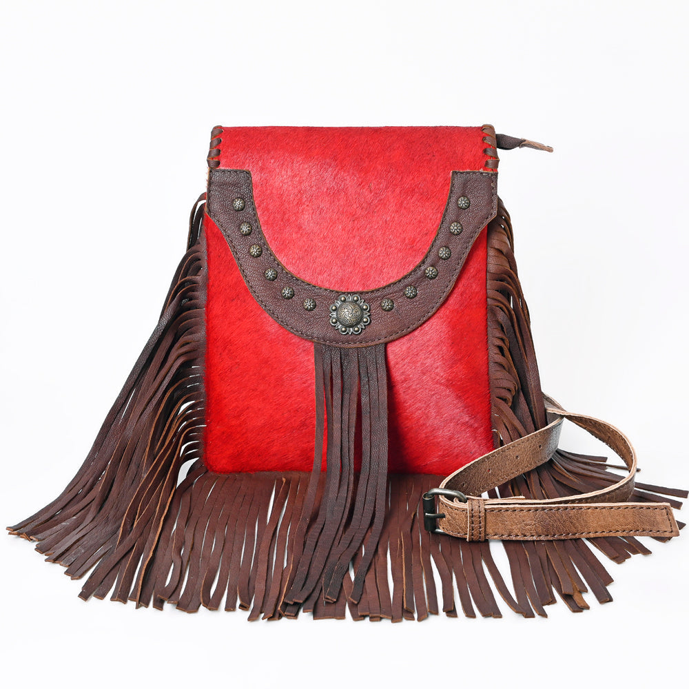 American Darling ADBG527RED Crossbody Hair-On Genuine Leather Women Bag Western Handbag Purse