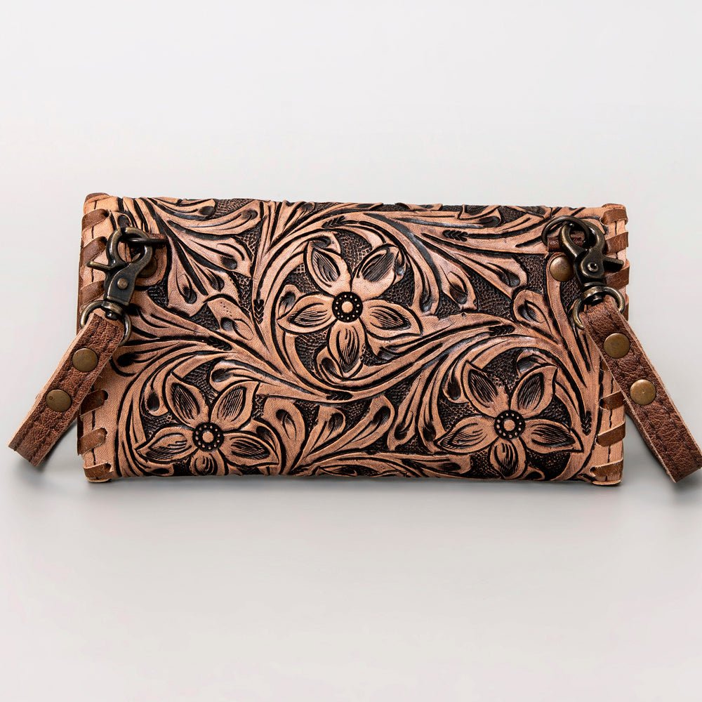 American Darling ADBG514BR Small Crossbody Hand Tooled Genuine Leather Women Bag Western Handbag Purse