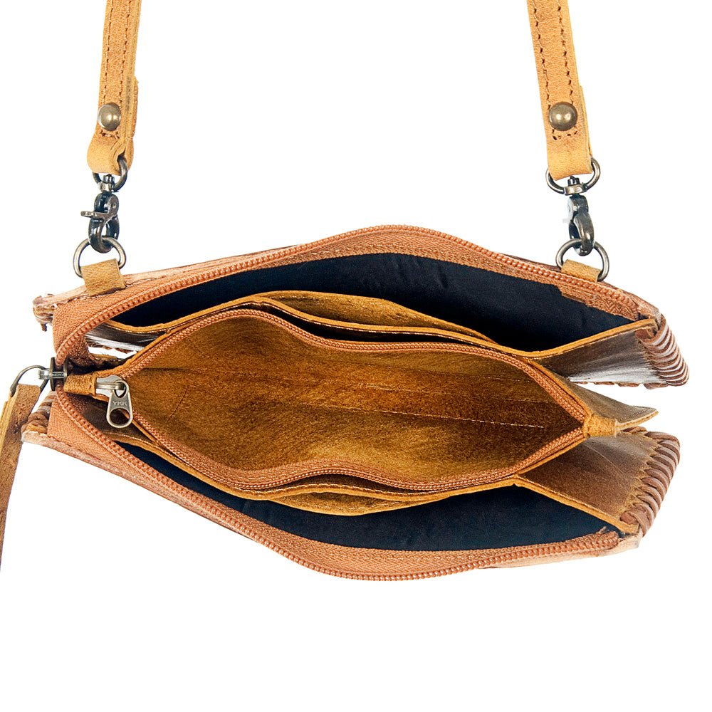 American Darling ADBG535BR Wallet Hand Tooled Genuine Leather Women Bag Western Handbag Purse