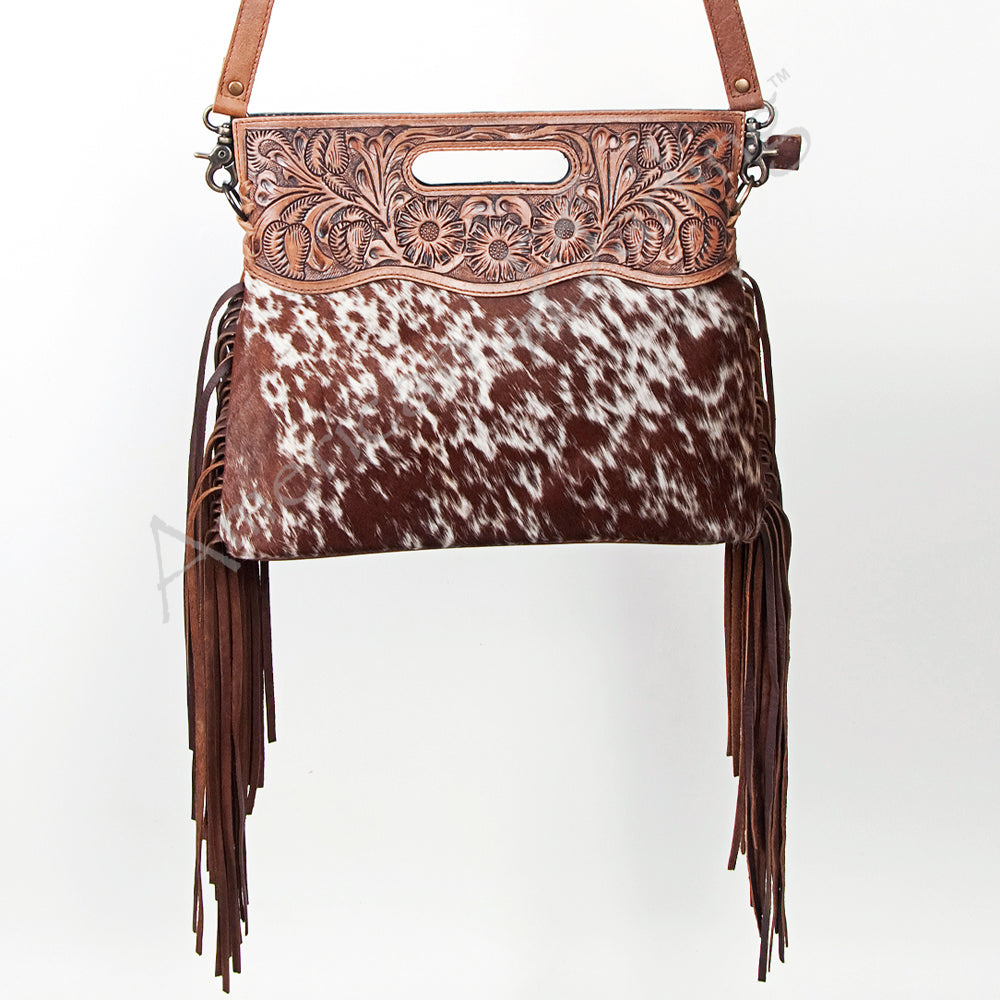 American Darling Clutch Hand Tooled Hair on Genuine Leather Western Women Bag Handbag Purse | Purses for Cute