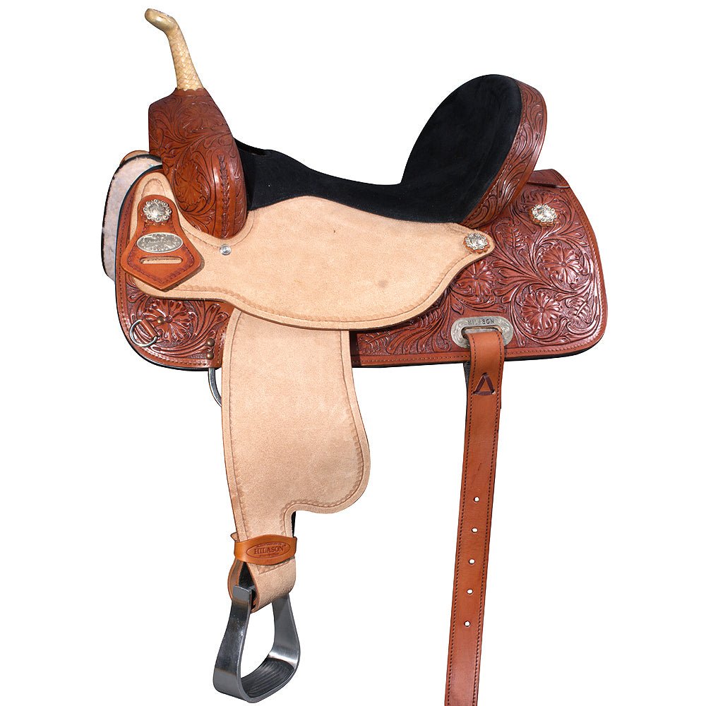 Western Horse Saddle Hilason In American Leather Flex Tree Barrel Trail