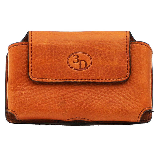 5-1/2 In X 3-1/2 3D Phone Case Leather Logo Medium Brown