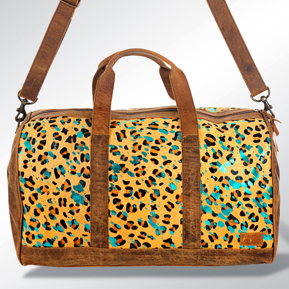 American Darling ADBGS174CHETRQ Duffel Hair On Genuine Leather Women Bag Western Handbag Purse