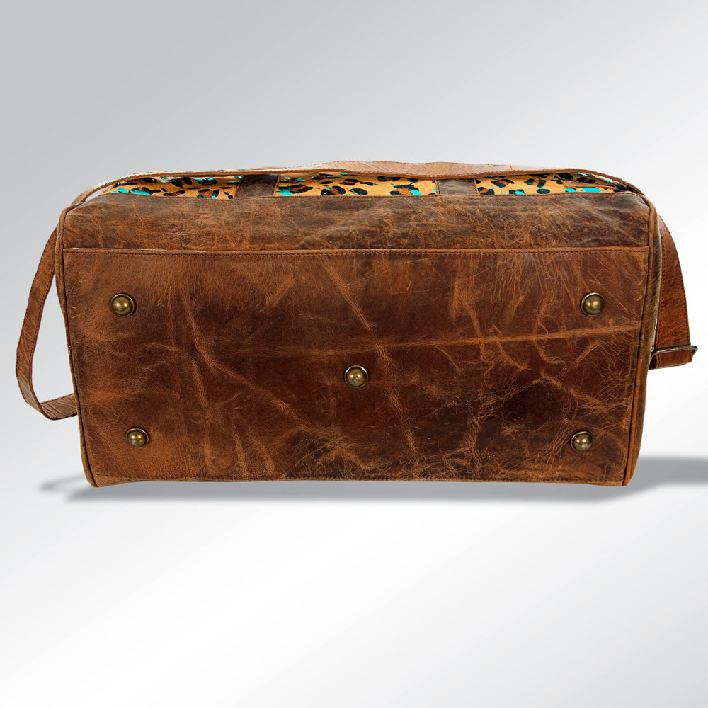 American Darling ADBGS174CHETRQ Duffel Hair On Genuine Leather Women Bag Western Handbag Purse