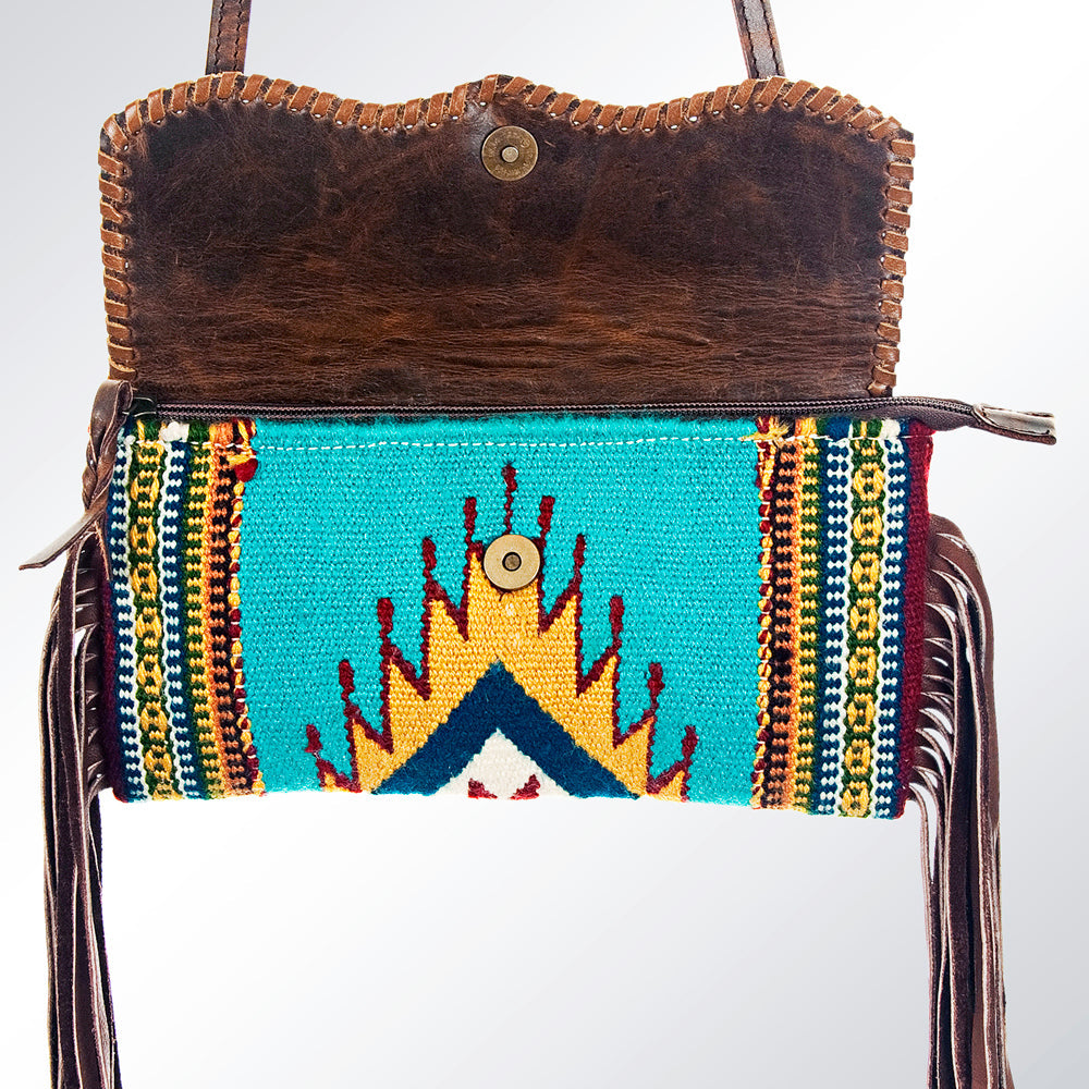 American Darling ADBG344C-CHE Cross Body Saddle Blanket Hair On Genuine Leather Women Bag Western Handbag Purse