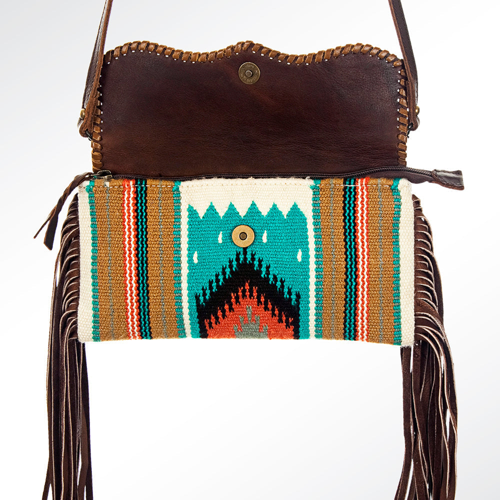American Darling ADBG344E-CHE Cross Body Saddle Blanket Hair On Genuine Leather Women Bag Western Handbag Purse