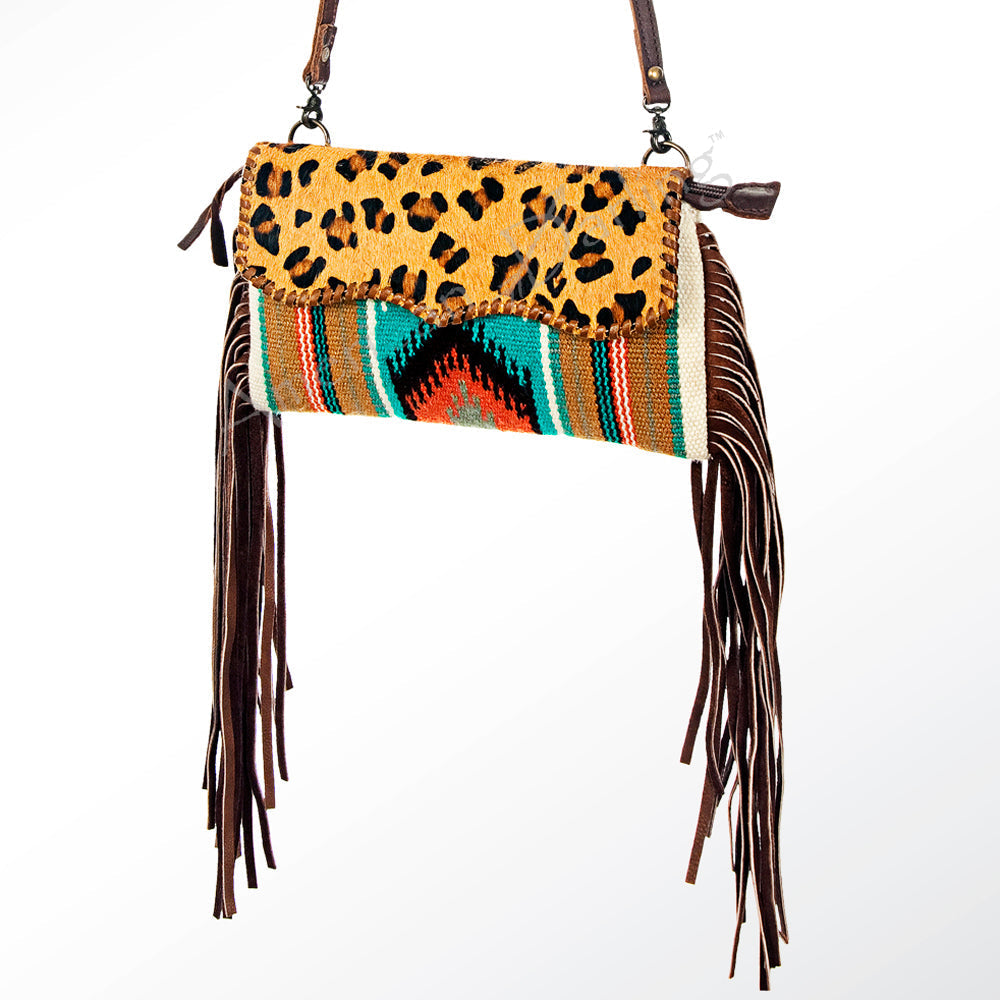 American Darling ADBG344E-CHE Cross Body Saddle Blanket Hair On Genuine Leather Women Bag Western Handbag Purse