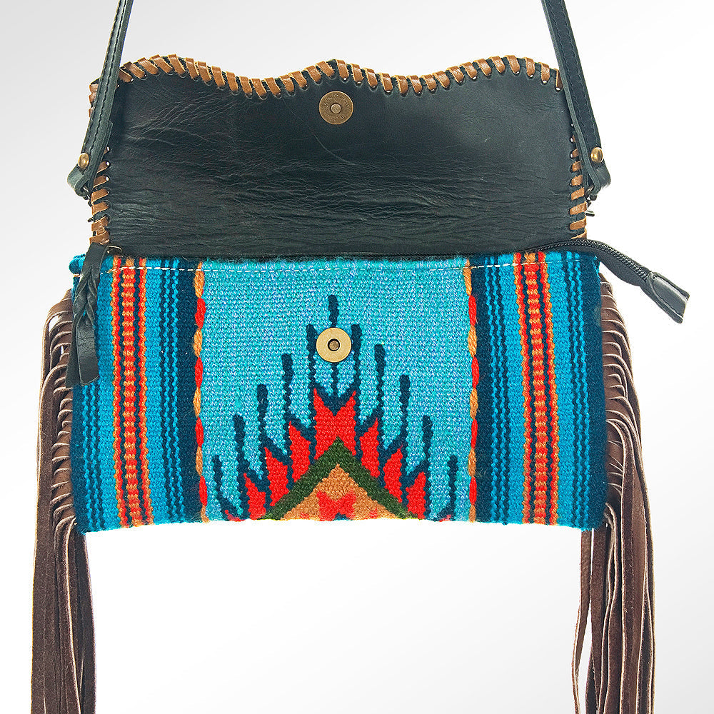 American Darling ADBG344F-ACSL Cross Body Saddle Blanket Hair On Genuine Leather Women Bag Western Handbag Purse