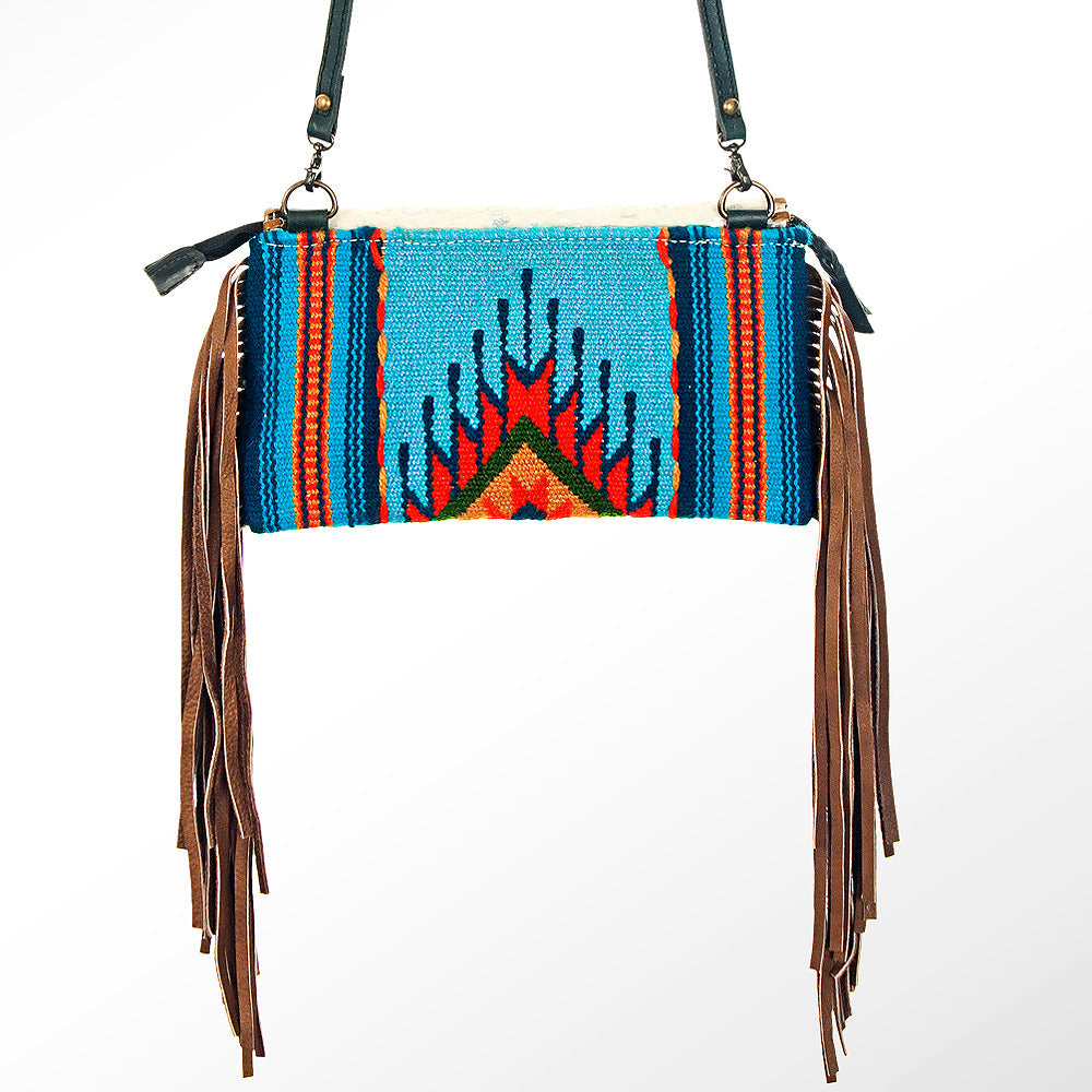 American Darling ADBG344F-ACSL Cross Body Saddle Blanket Hair On Genuine Leather Women Bag Western Handbag Purse
