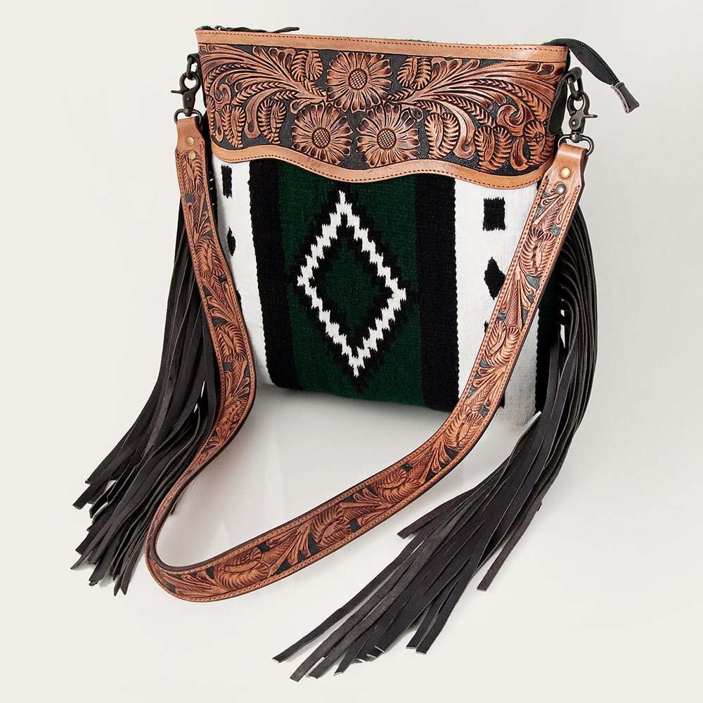 American Darling ADBGZ225 Signature Crossbody Hand Tooled Saddle Blanket Genuine Leather Women Bag Western Handbag Purse