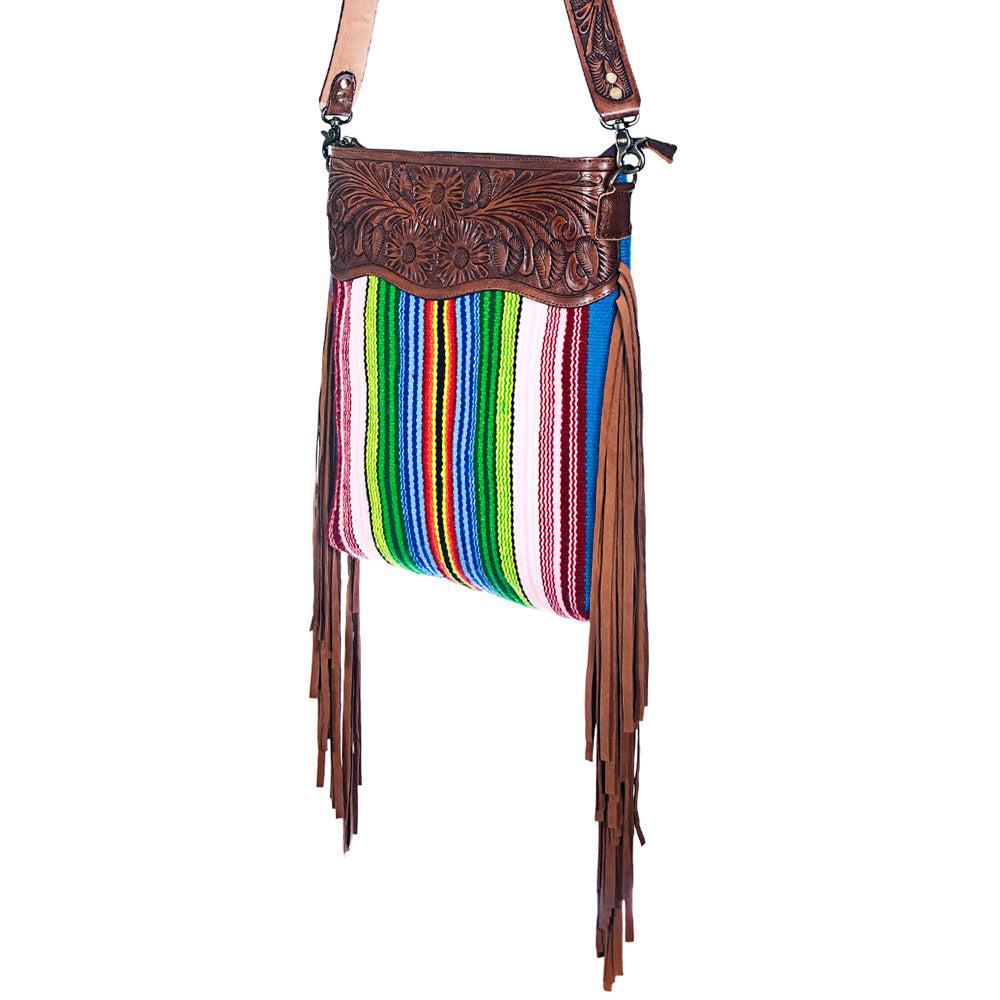 American Darling ADBGZ242 Signature Crossbody Hand Tooled Saddle Blanket Genuine Leather Women Bag Western Handbag Purse