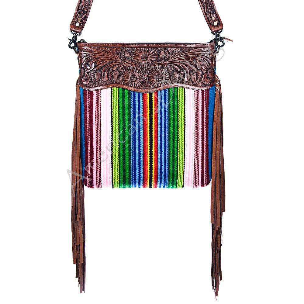 American Darling ADBGZ242 Signature Crossbody Hand Tooled Saddle Blanket Genuine Leather Women Bag Western Handbag Purse