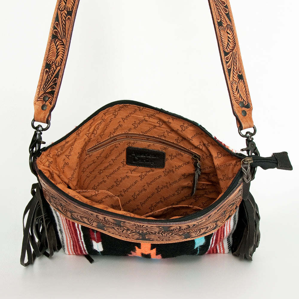 American Darling Signature Crossbody Hand Tooled Saddle Blanket Genuine Leather Women Bag Western Handbag Purse