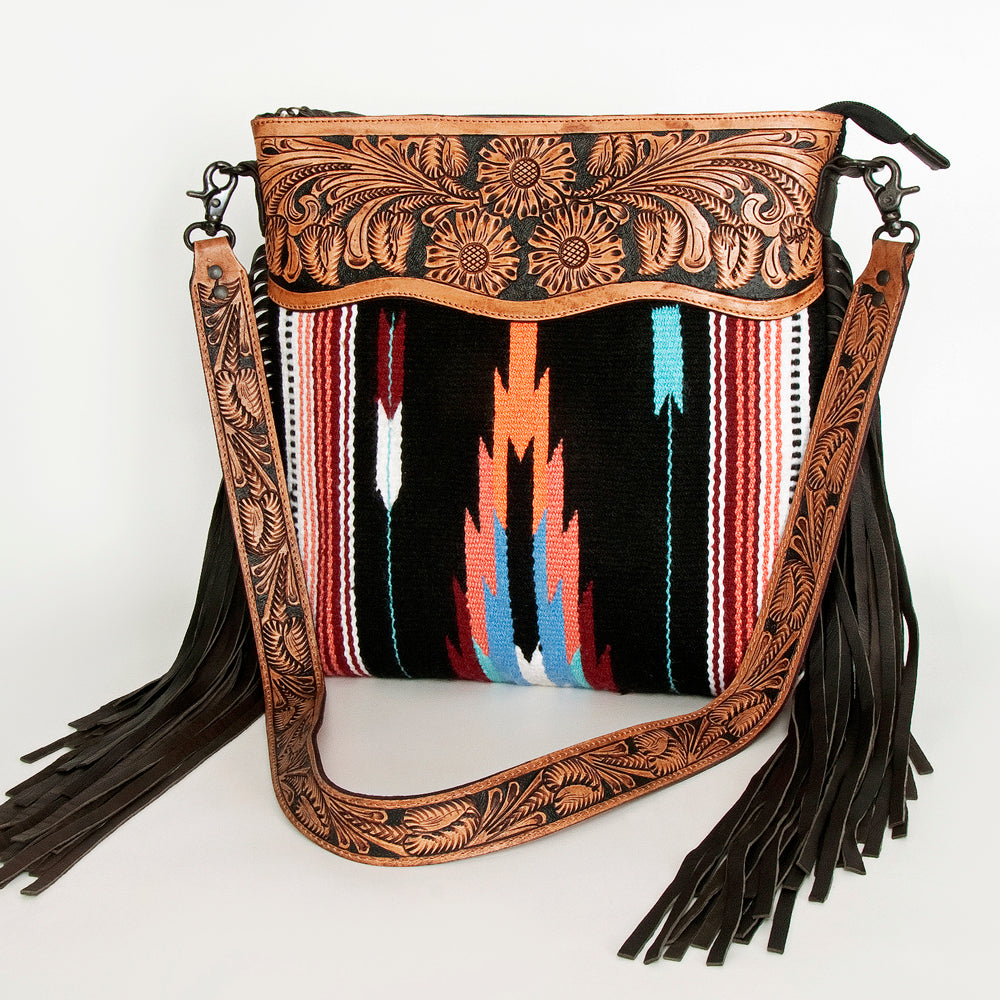 American Darling Signature Crossbody Hand Tooled Saddle Blanket Genuine Leather Women Bag Western Handbag Purse