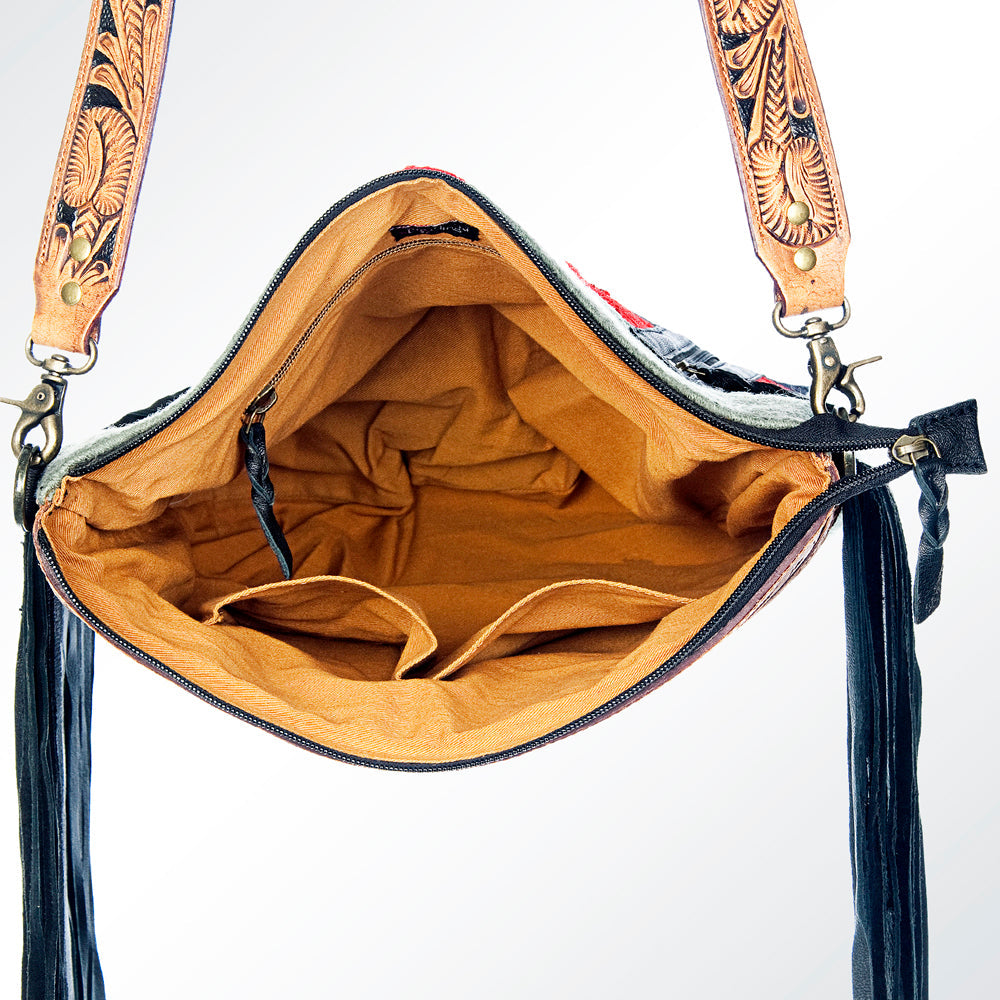 American Darling ADBGZ252 Signature Crossbody Hand Tooled Saddle Blanket Genuine Leather Women Bag Western Handbag Purse