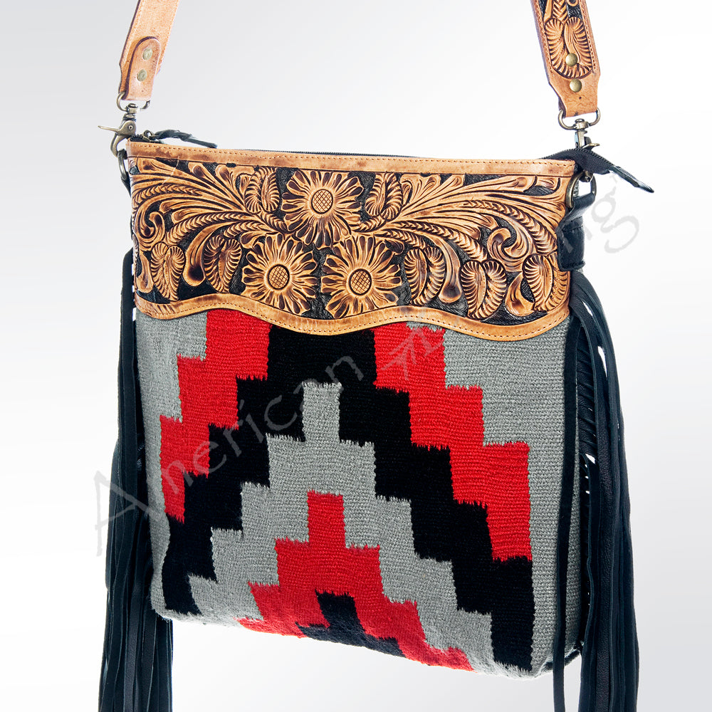 American Darling ADBGZ252 Signature Crossbody Hand Tooled Saddle Blanket Genuine Leather Women Bag Western Handbag Purse