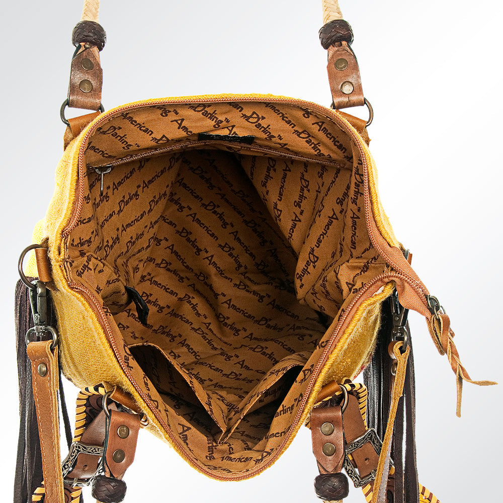 American Darling ADBG540DAR1 Tote Hand Tooled Saddle Blanket Genuine Leather Women Bag Western Handbag Purse